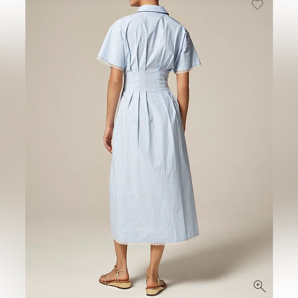 NWT J Crew wren lace trim shirt dress in stripe - Picture 2 of 8